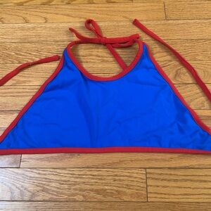 Vibrant Blue and Red Women's Crop Top
